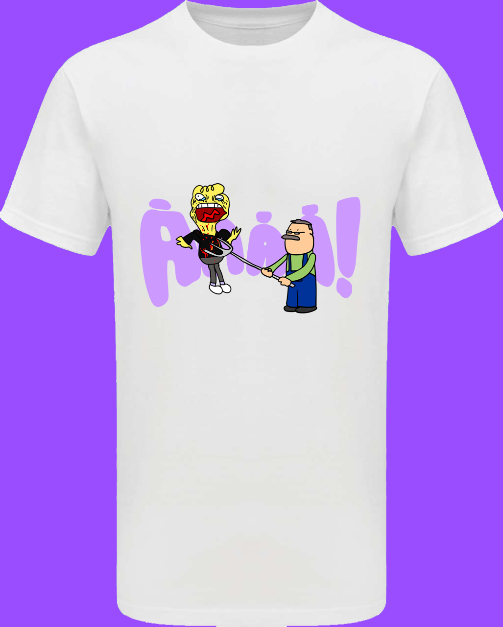 Vasvillás rövid ujjú póló - lila mintás