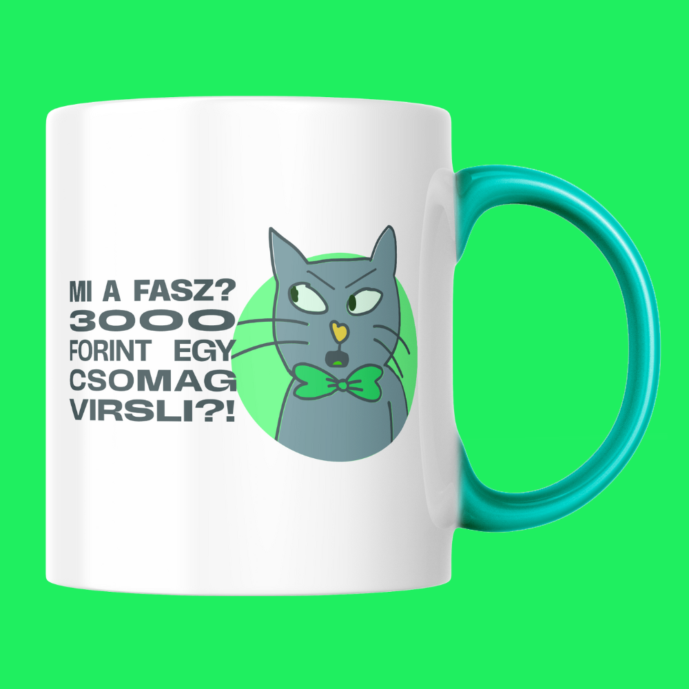 Nyakkendős Macska virslis bögréje