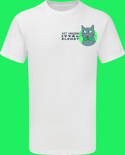 Nyakkendős Macska mértéktartó rövid ujjú pólója