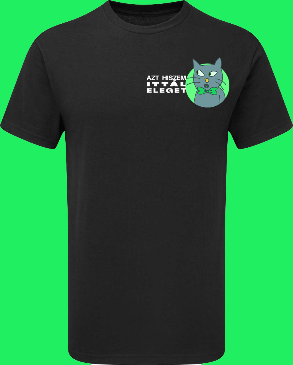 Nyakkendős Macska mértéktartó rövid ujjú pólója