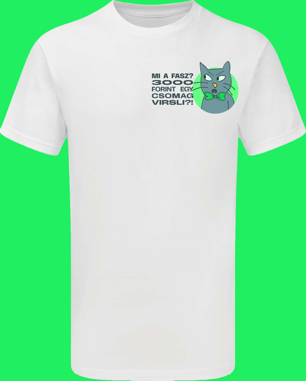 Nyakkendős Macska virslis rövid ujjú pólója