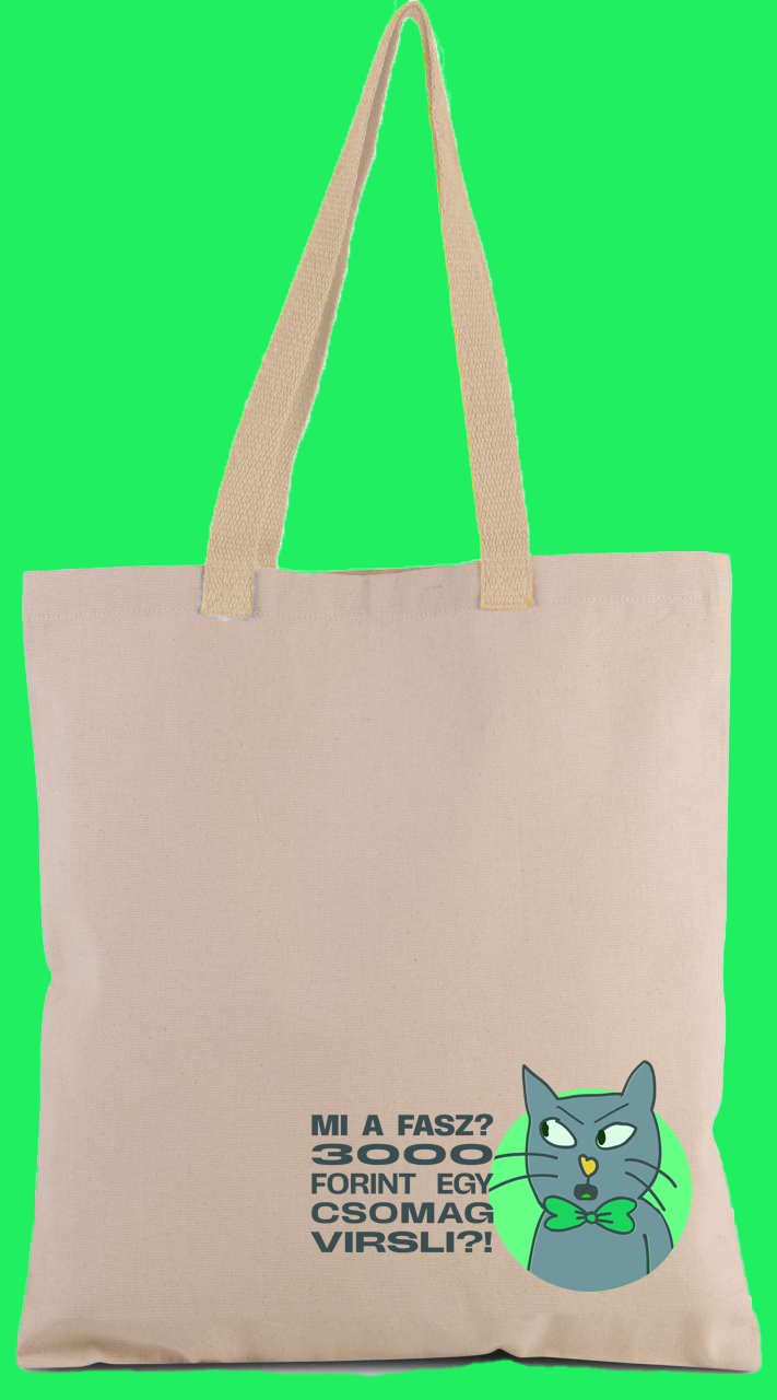 Nyakkendős Macska virslis vászontáskája