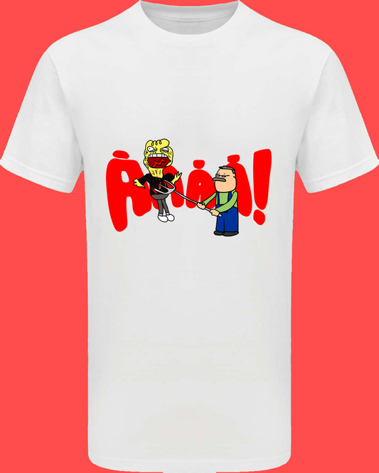 Vasvillás rövid ujjú póló - piros mintás