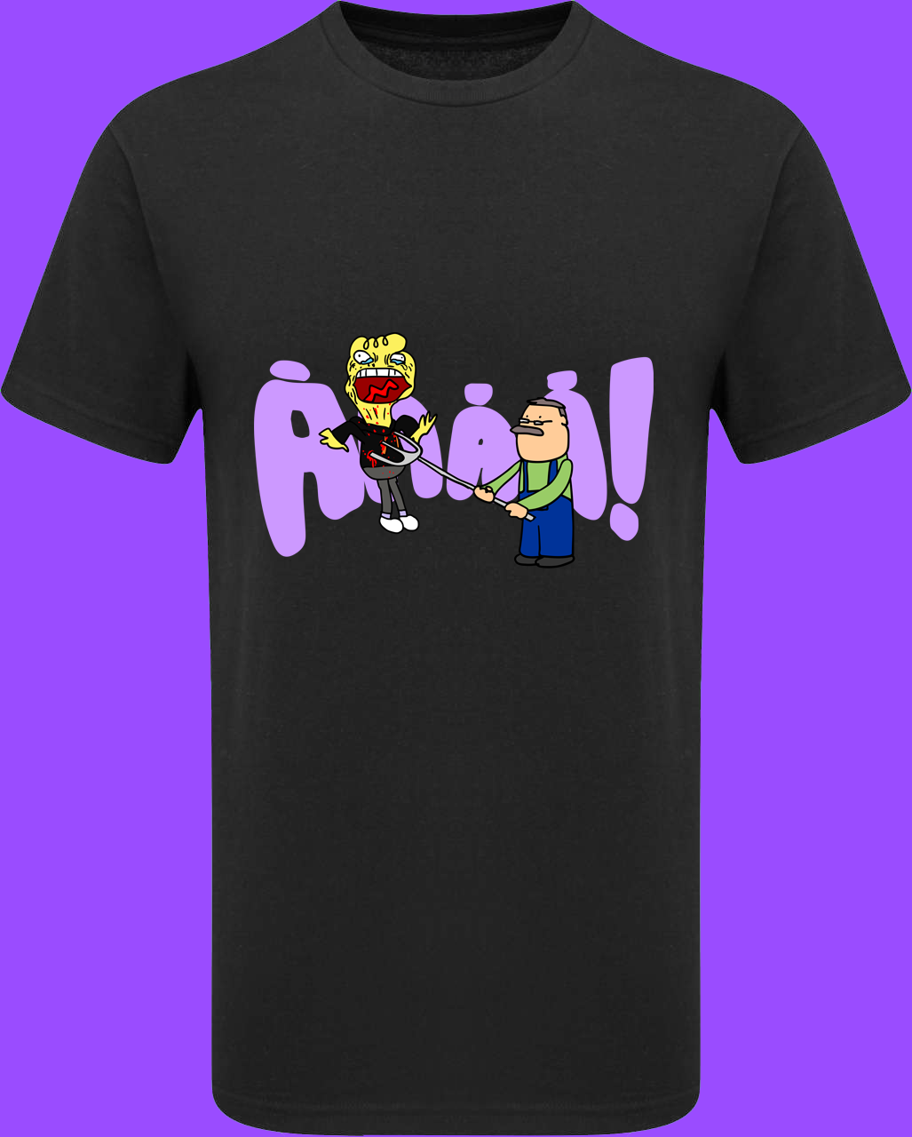 Vasvillás rövid ujjú póló - lila mintás